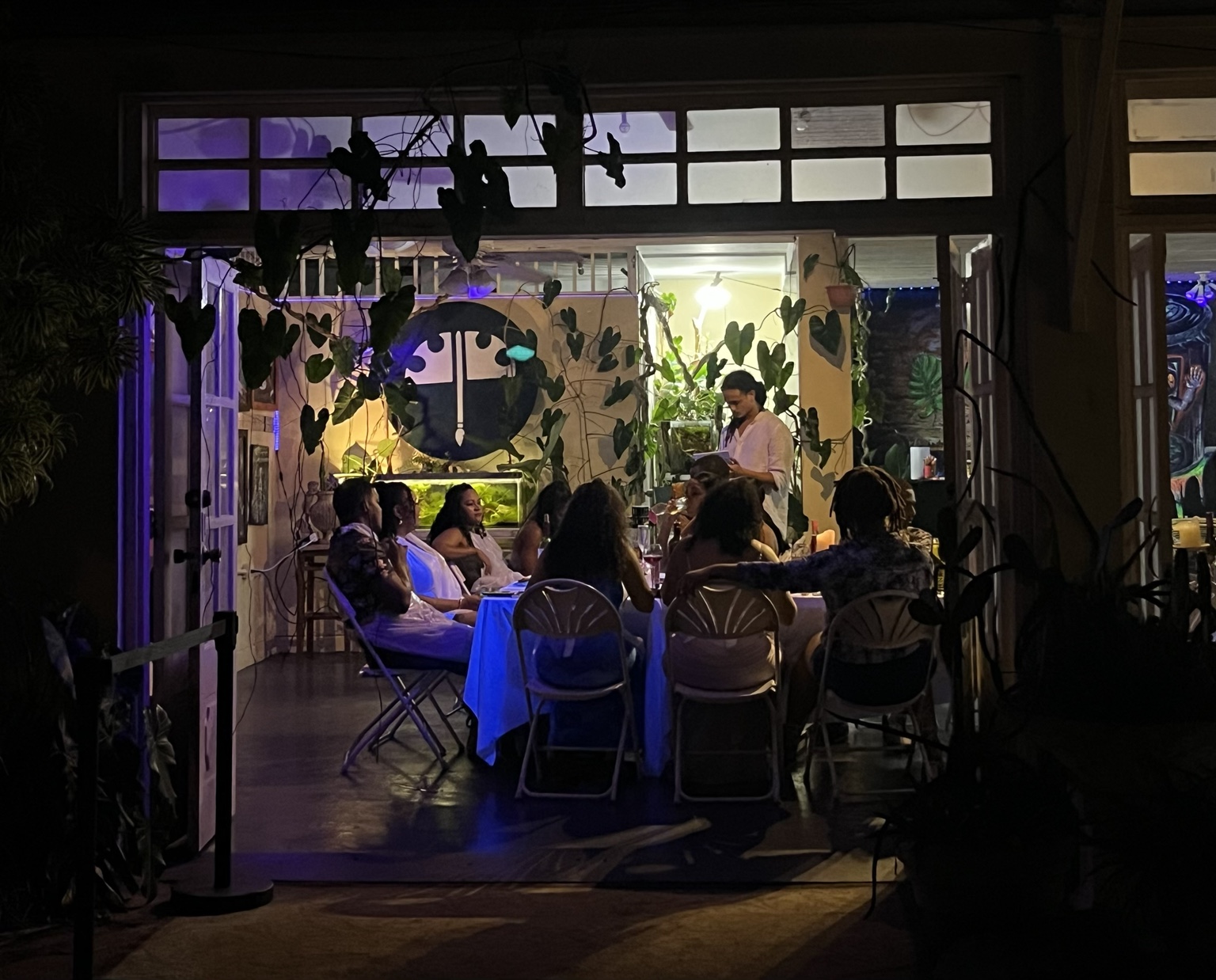 The Art Garden at night